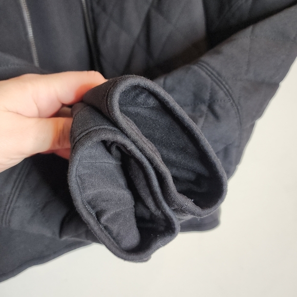 Lululemon Black Quilted Calm Jacket Size 6 Soft Cotton Athleisure Active Cozy - Picture 10 of 16
